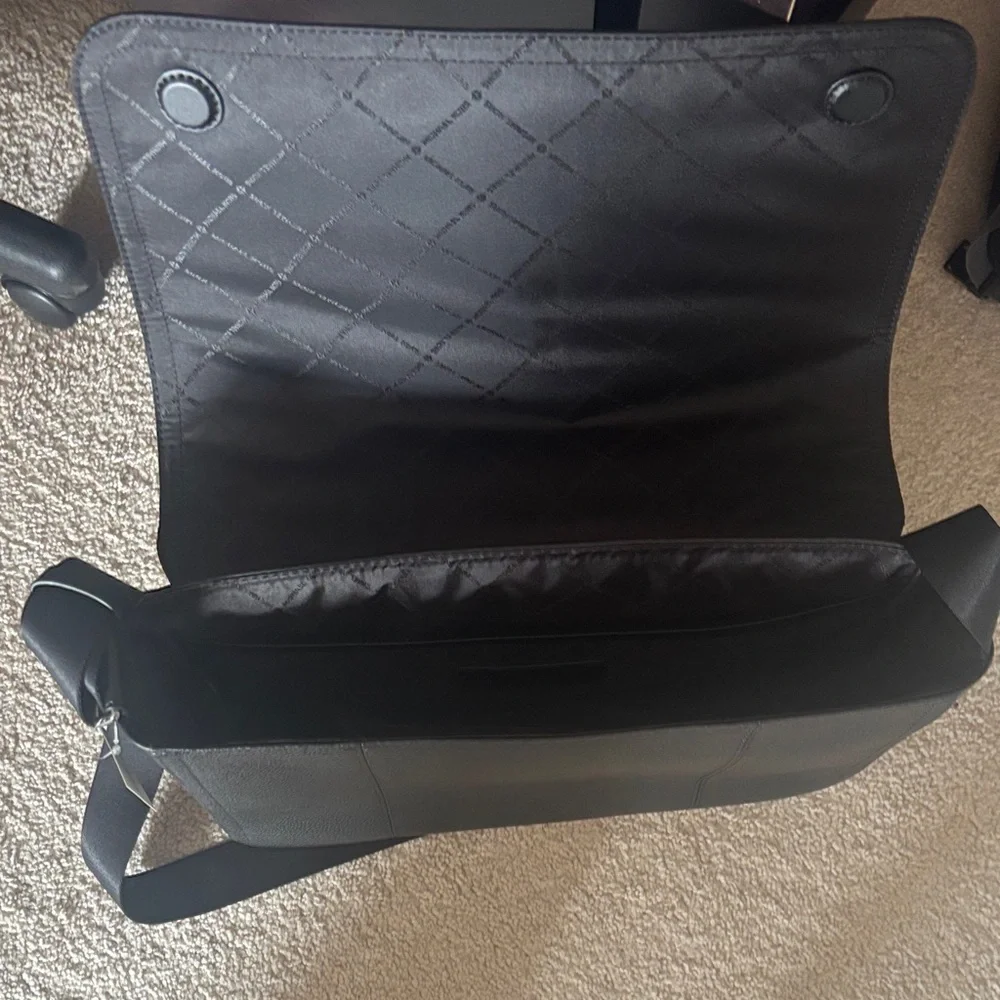 Michael Kors Black Pebbled Leather Messenger Crossbody